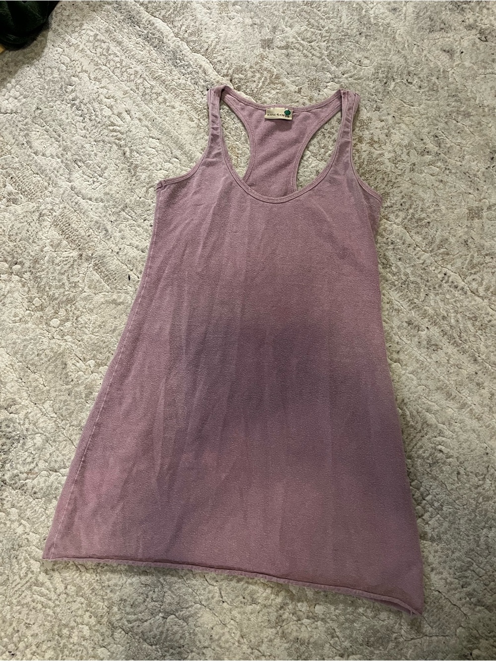 Women’s lavender Racerback Organic Hemp Tunic Tank Top Small